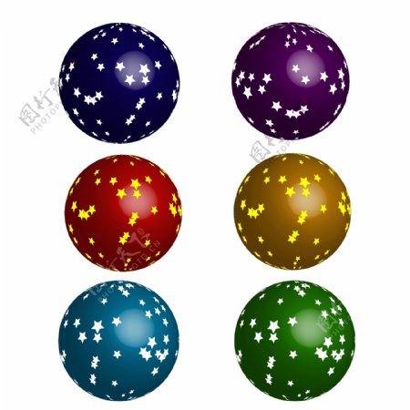 立体球形星星装饰元素