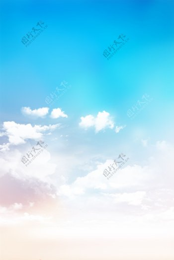 蓝天白云清新天空云朵背景素材