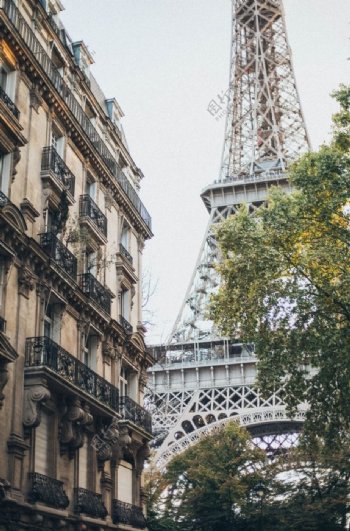 法国巴黎城市建筑大楼背景素材