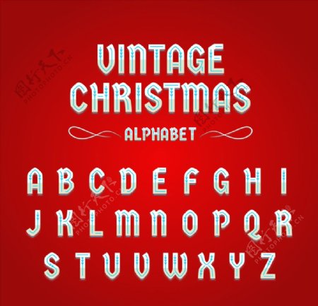 复古圣诞节字母
