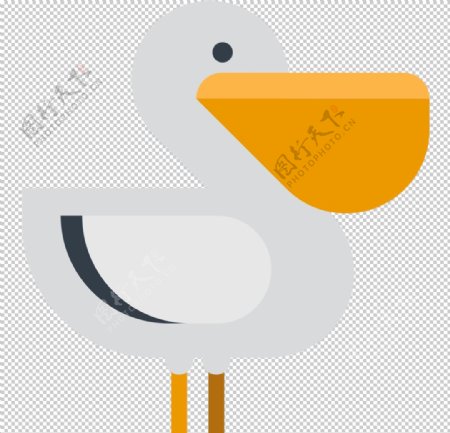 鸭子动物标志图形图标装饰素材