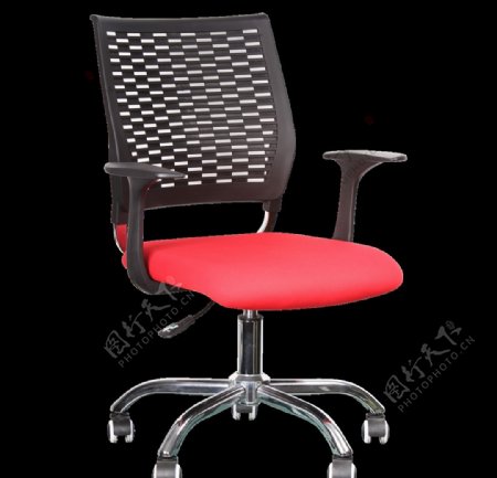 黑红色时尚办公椅45度