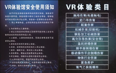 VR体验操作规程体验类目