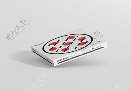 披萨包装盒效果图贴图智能样机