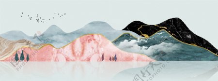 新中式江南风景山水装饰画