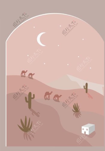 沙漠骆驼图案