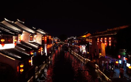山塘街夜景图片