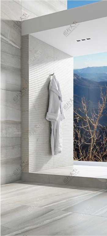 浴室浴巾风景图片