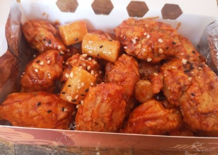 韩式甜辣炸鸡快图片