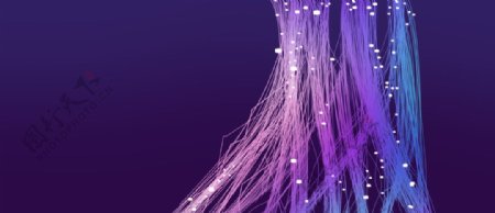 大数据光纤渐变三维科技紫背景图片