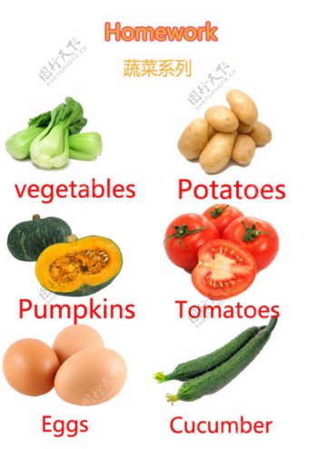蔬菜英语图片