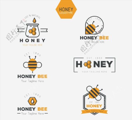创意蜂蜜标志图片