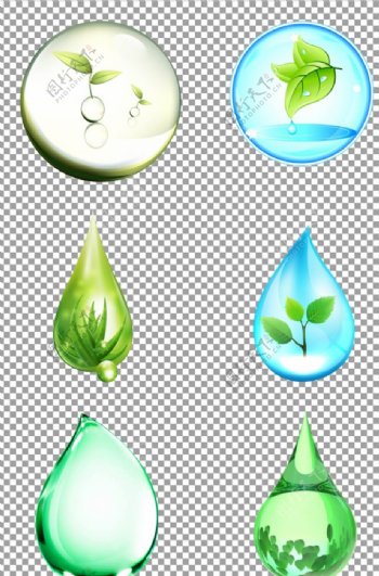 绿色环保水滴图片
