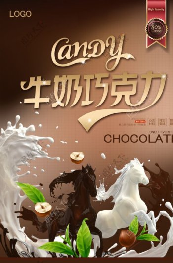 欧式牛奶巧克力创意海报图片