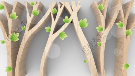 3D树杈背景墙图片