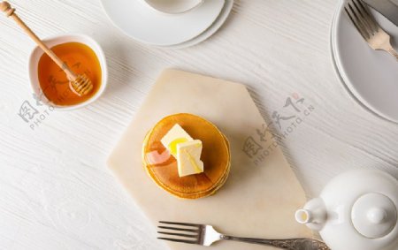 蜂蜜蛋糕零食甜品背景海报素材图片