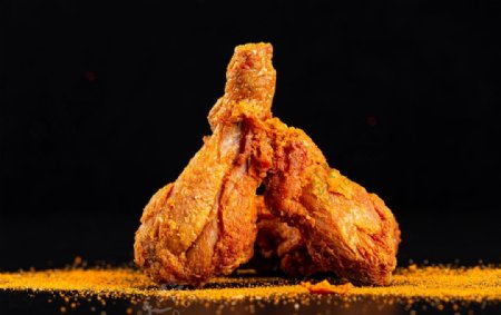 韩式炸鸡腿零食美食背景海报素材图片