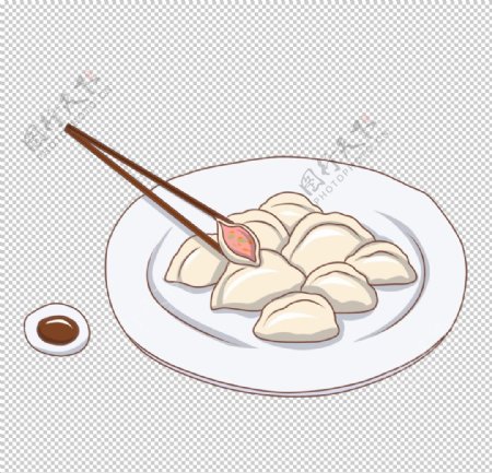 手绘饺子素材图片