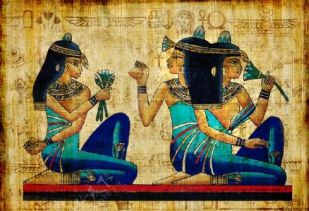 埃及壁画装饰背景海报素材图片