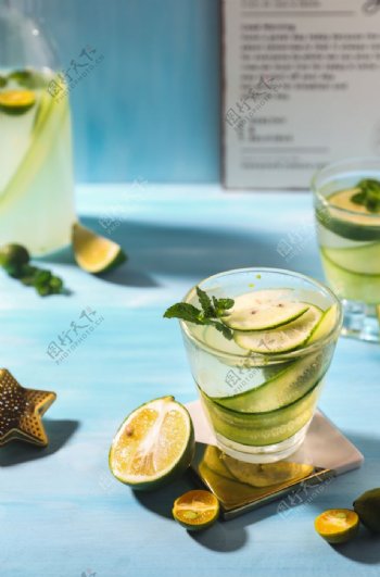 柠檬水饮料饮品背景海报素材图片