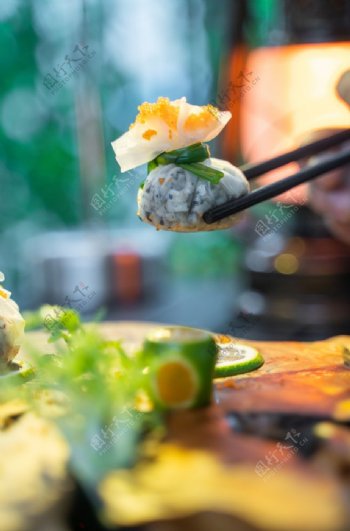 鱼子酱美食食材背景海报素材图片