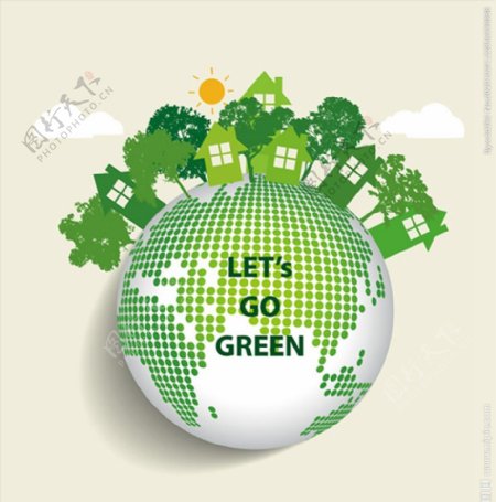 绿色生态地球海报图片