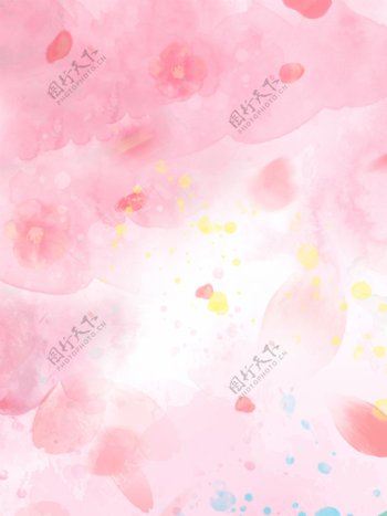 粉色水彩背景图片