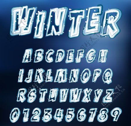 冰冻字母设计图片