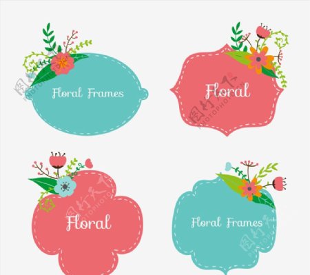 花卉装饰标签图片