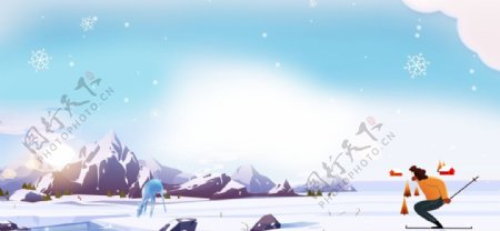 冬日手绘背景图片