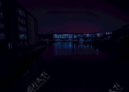 湖泊夜景图片