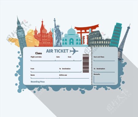 机票与旅游建筑图片