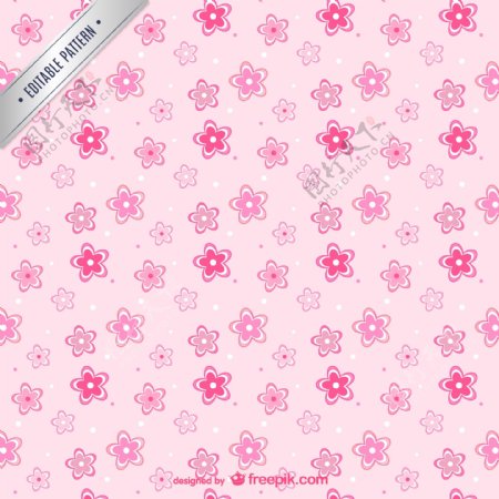 粉色花朵无缝背景图片