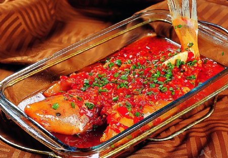 豫菜剁椒蒸回头鱼图片