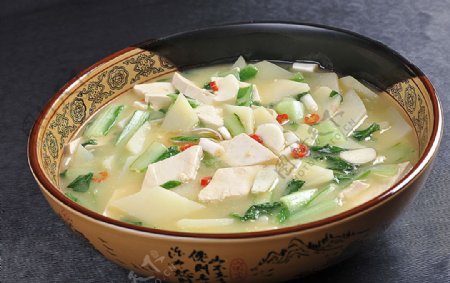 豫菜小白菜炖豆腐图片