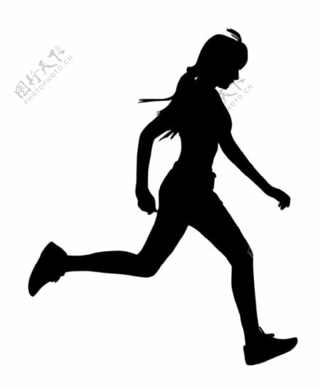 奔跑剪影女运动图片