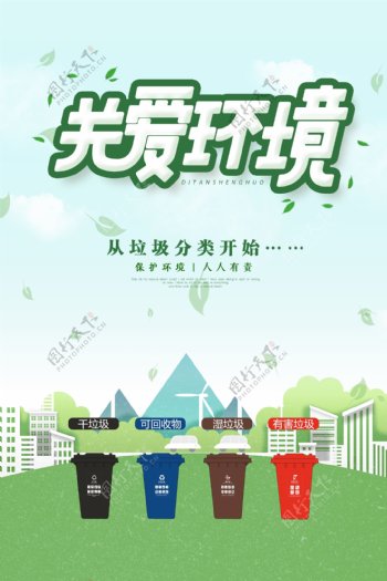 上海垃圾分类关爱环境垃圾筒图片