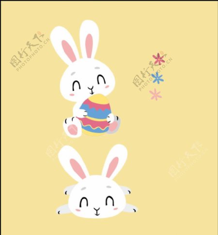 可爱卡通兔子矢量图图片
