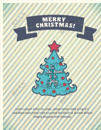 圣诞树插画海报图片