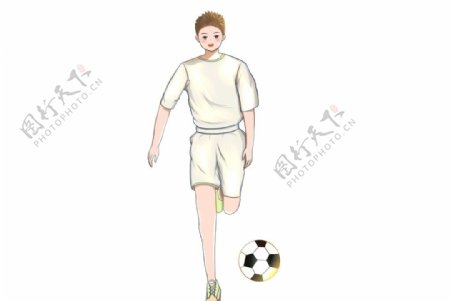 足球少年踢球足球小子元素图片