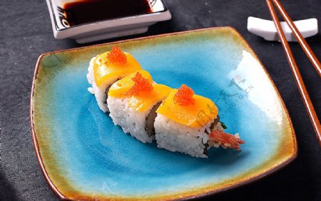 寿司类黄桃明虾卷寿司图片