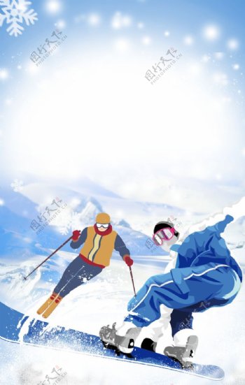 冬奥滑雪图片