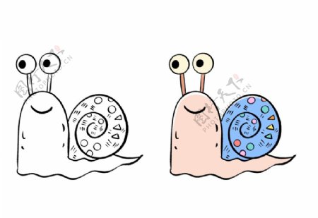 卡通手绘蜗牛图片
